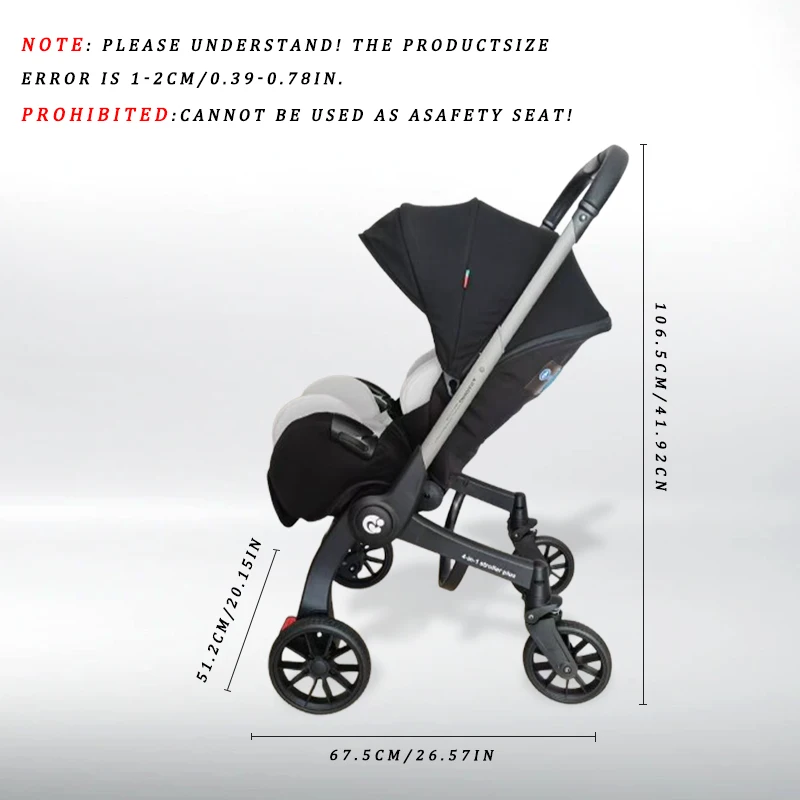 Cochecito de bebé ligero, plegable y portátil, dirección de mango ajustable, empuje bidireccional, estructura de metal, con toldo, muy