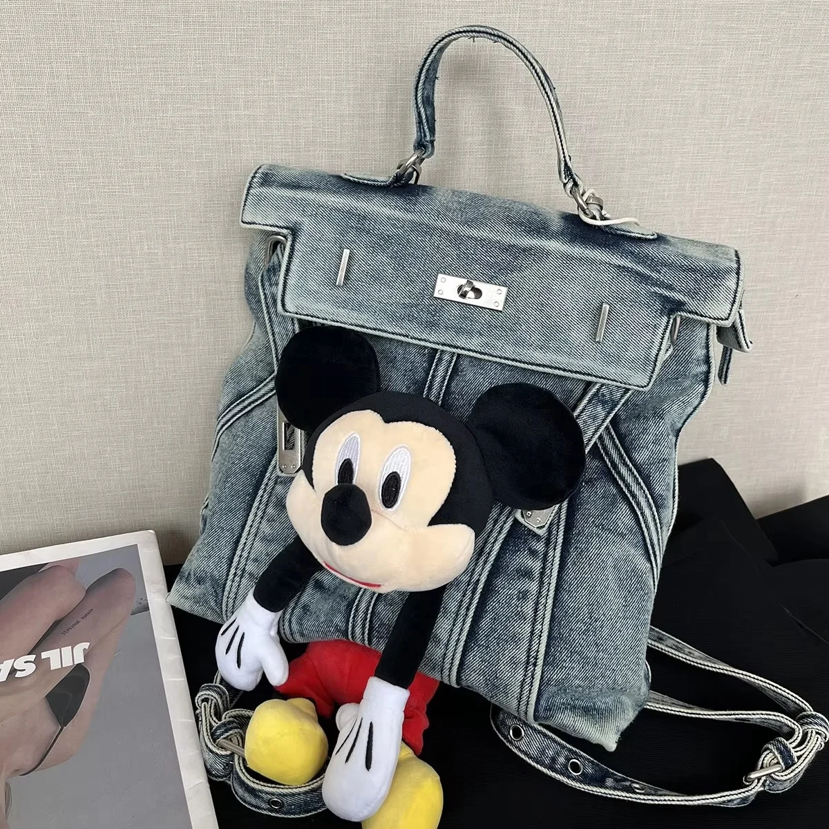 

Кошельки и сумки Disney, сумка на плечо для кукол Микки, сумки через плечо большой емкости, чехлы, школьная сумка, рюкзак с Микки, сумки