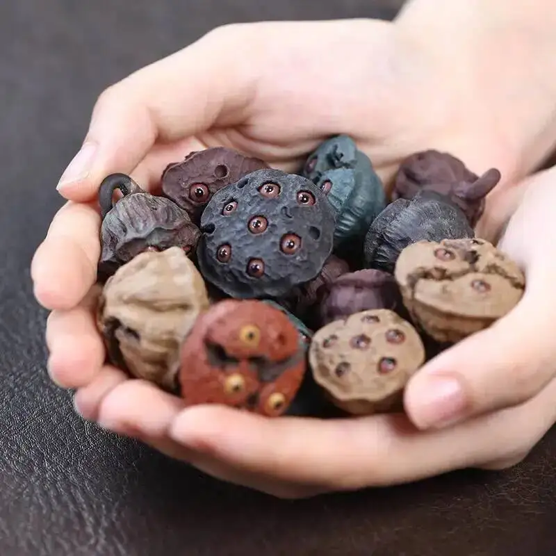 Yixing Original Mineral Purple Clay Tea Pet Lotus Seed Old Lotus Pod Pendant Handheld Piece Broken Lotus Sculpture Tea Play