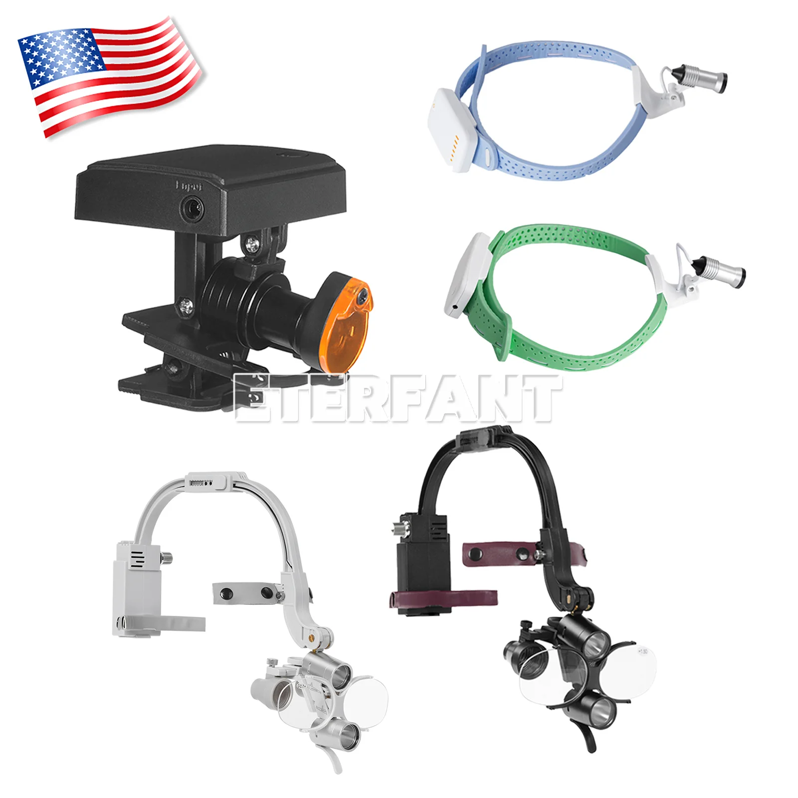 

Стоматологические бинокулярные лупы с повязкой на голову 3,5X + двойной светодиодный налобный фонарь 5 Вт, 2 светодиода/5 Вт, легкий силиконовый налобный фонарь/5 Вт, светодиодная лампа для фар