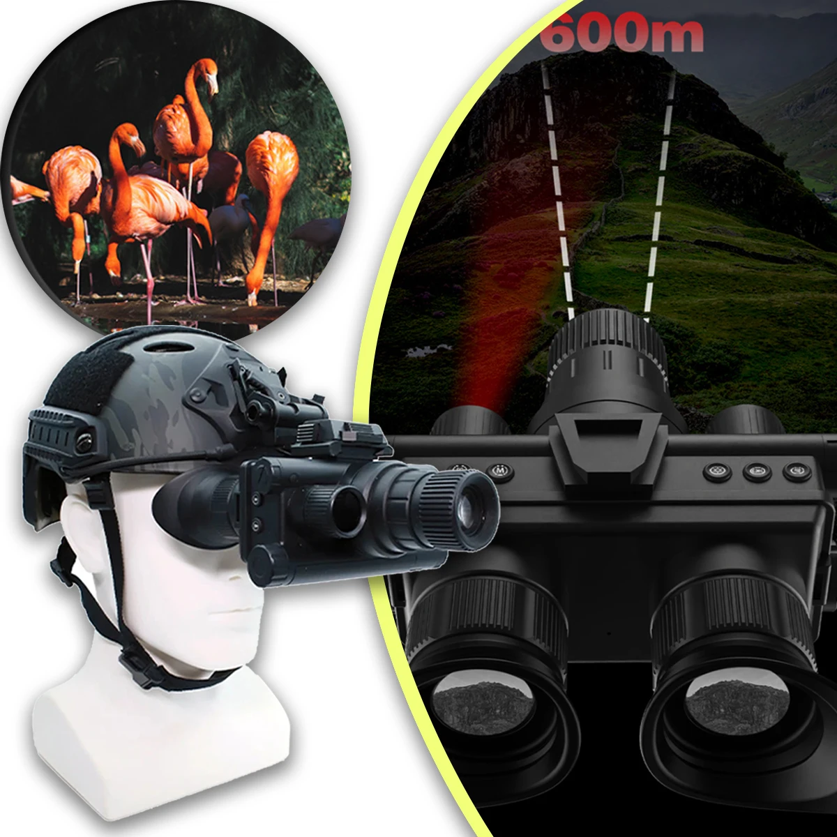 

Z9157 Low Light Full Color Binocular Night Vision Compatible With Helmet Outdoor HD Camera Digital for Hunting Exploration