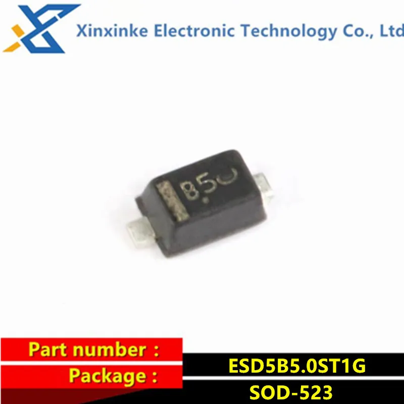100PCS ESD5B5.0ST1G Marking：B5 SOD-523 5.0V Bidirectional SMD ESD Diode