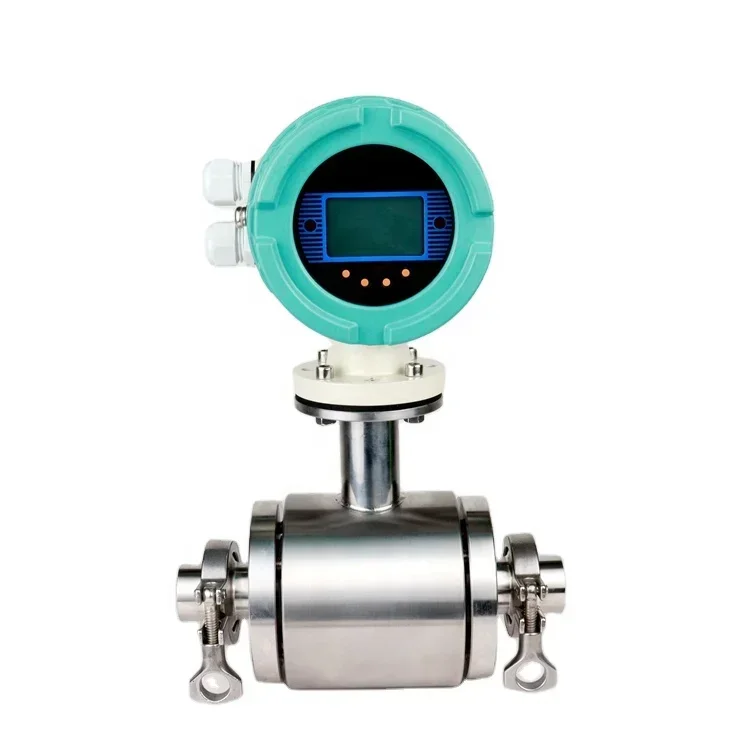 RS485 DN50 SS316L Molasses Intelligent Sanitary Electromagnetic Flow Meter for Beer Liquids 2wire Magnetic Flow Meters