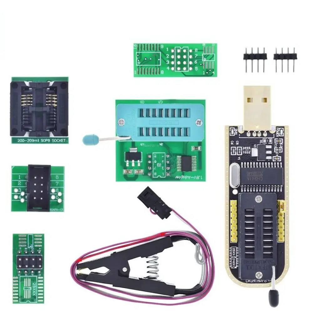 Electronic Repair Tool CH341B Programmer With SOP8 Clip Adapter For TZT Teng IC Chip BIOS Burning Flash Writing Device Set