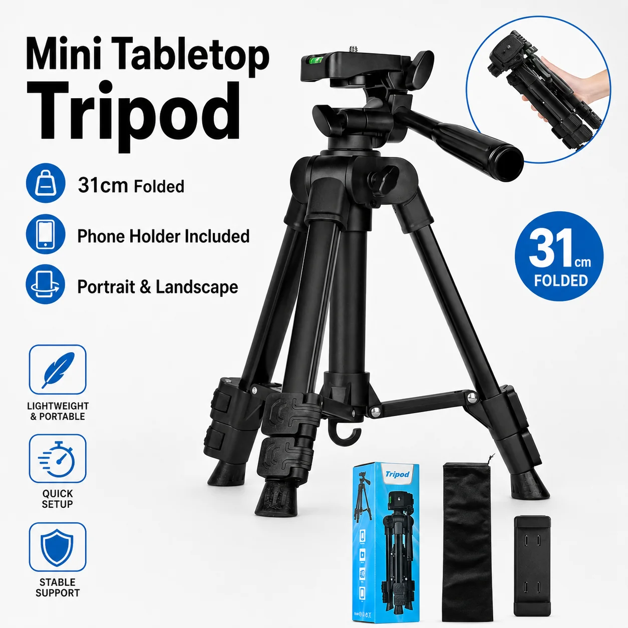 휴대용 폰 카메라 삼각대 1/4 나사 데스크탑 스탠드 - Camera Tripod Carbon 리뷰 및 가격