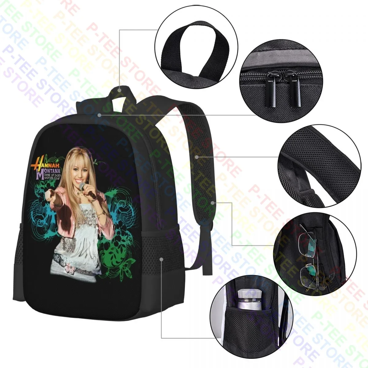 Hannah Montana Best Of Both Worlds TourBackpack Large Capacity Gym Shopping Bag