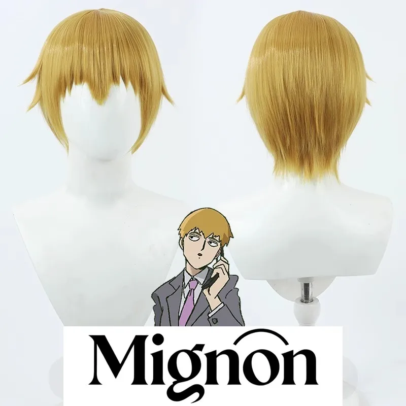 

Mob Psycho 100 Reigen Arataka cosplay wig orange short hair Halloween gift