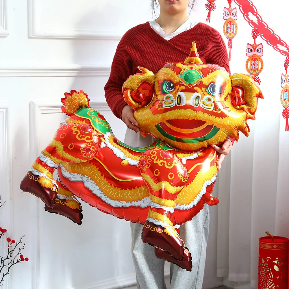 Large Standing Dragon Foil Balloon Chinese New Year Party Home Decor Year Of the Dragon Lunar Spring Festival Supplies Kids Toy