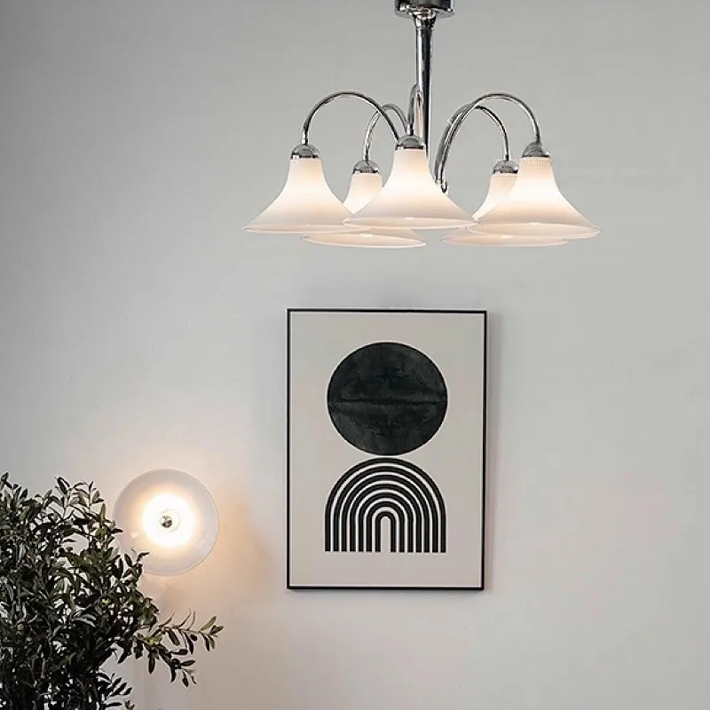 Middle ancient style simple living room pendant light high-end bedroom dining room light glass living room pendant light