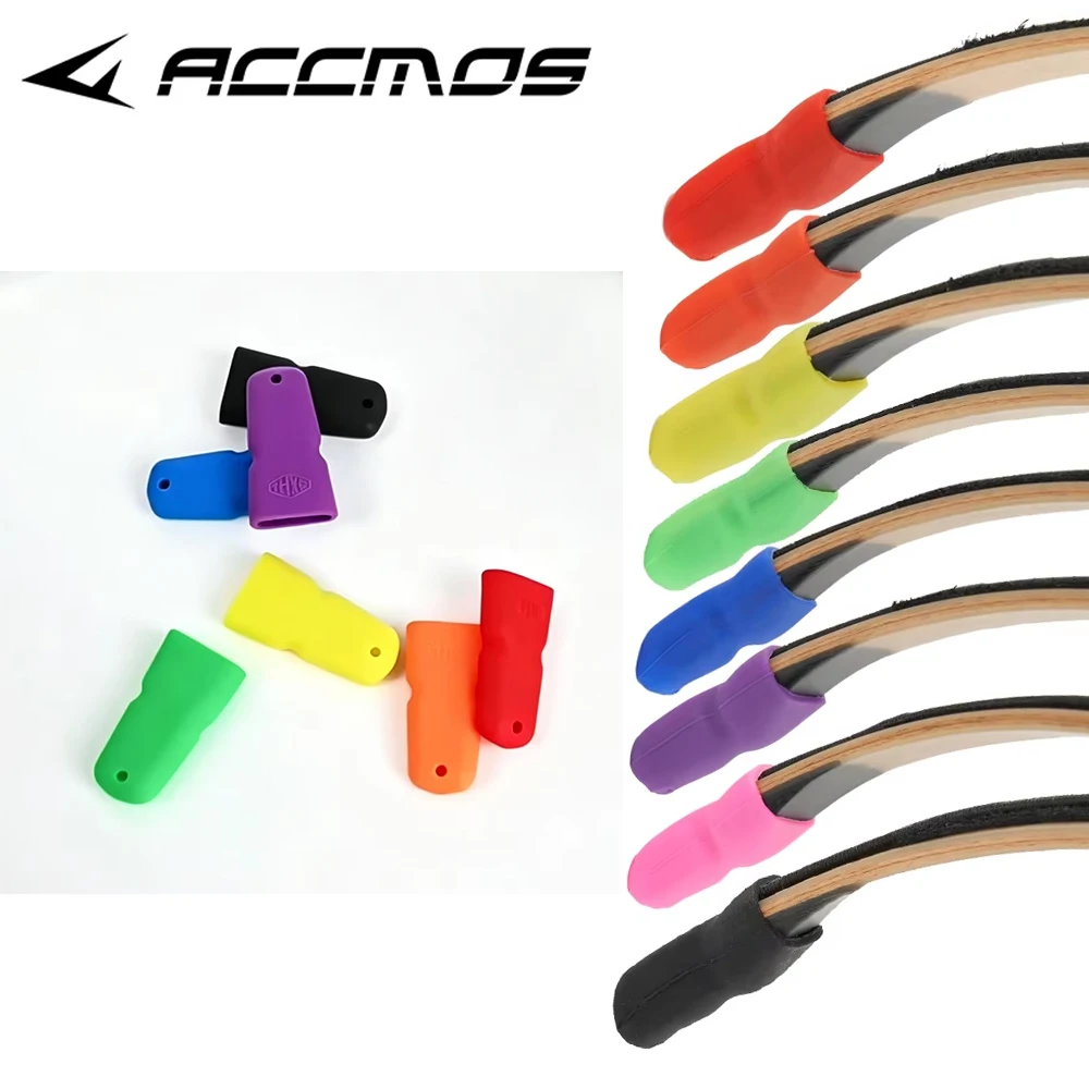1 Pair Silicone Sleeve Guard Traditional Recurve Bow Limb Tip Protector Hunting Bow Accessories