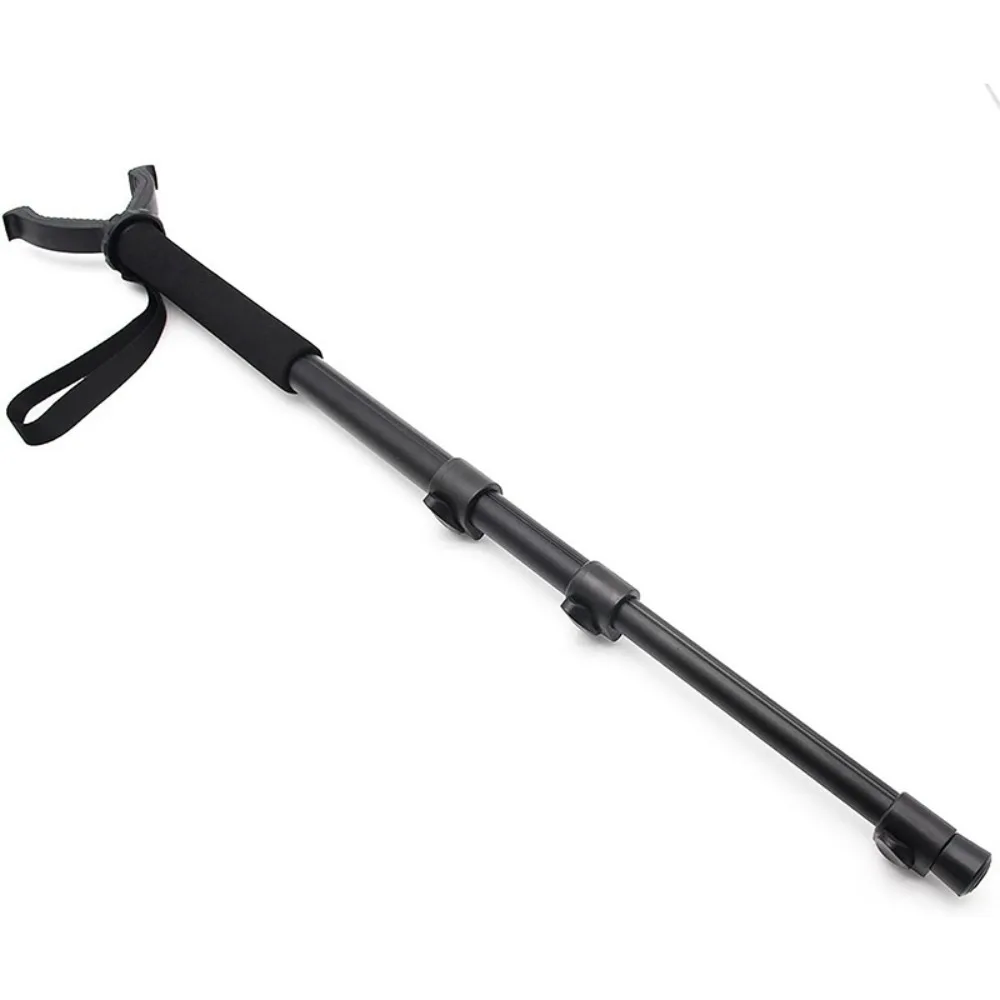 Aluminum V Shaped Rotating Yoke Monopod Telescopic Shooting Stick With Anti Lost Wristband For Hunting Shooting Gear