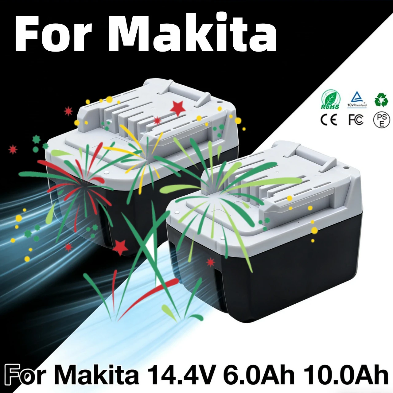 

14.4V 6.0Ah 10.0Ah For Makita Mak BL1415G BL1413G BL1460G DC18WA UH480D UH520D UM165D UR140D Power Tool Li-Ion Battery