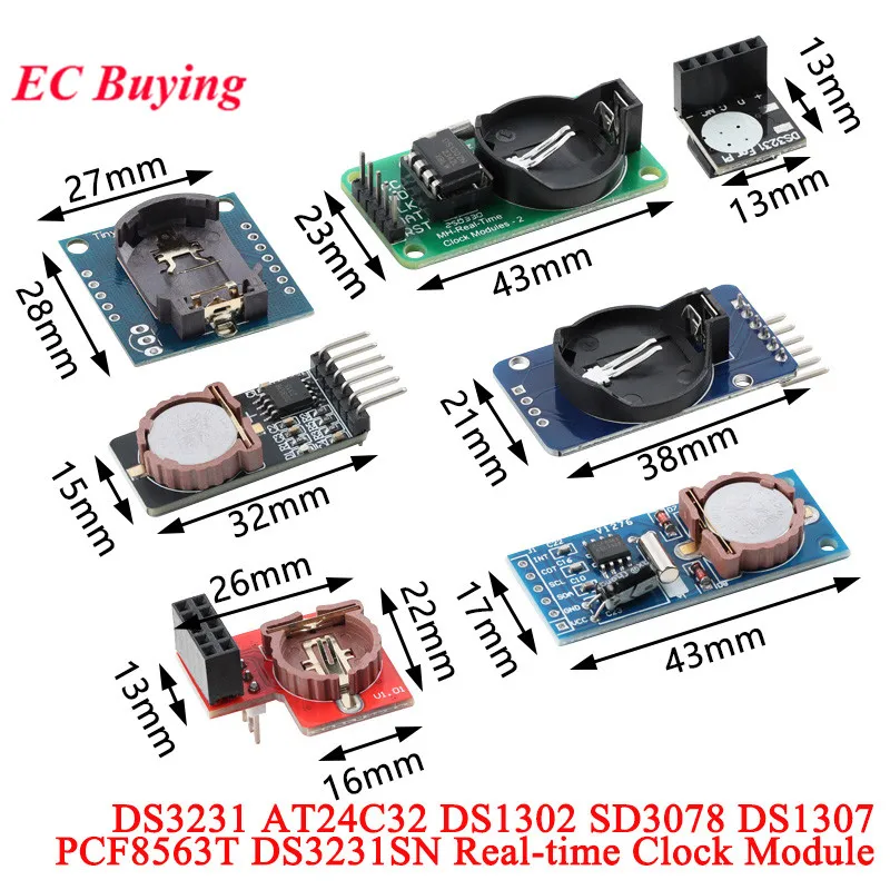 1-10Pcs DS3231 AT24C32 DS1302 SD3078 DS1307 PCF8563T Real-time Clock Module I2C IIC Precision RTC Real Time Clock Memory Module