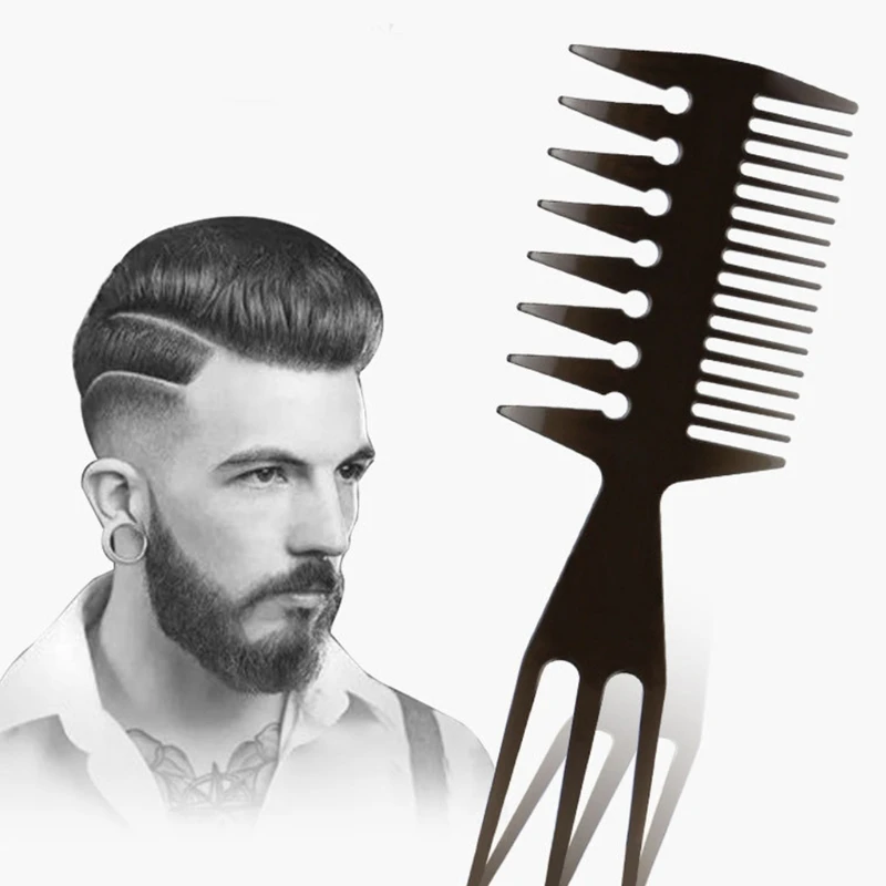 Retro Men's Oil Head Comb Double Sided Haircut Shape Texture Combs Styling Tool