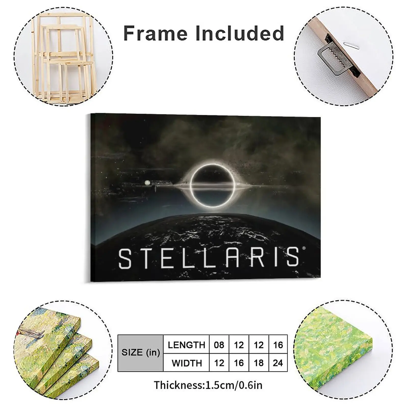 Stellaris Photographic Print Canvas Painting Pub Iron Painting Wall Decor Garage Framed Wall Paintings
