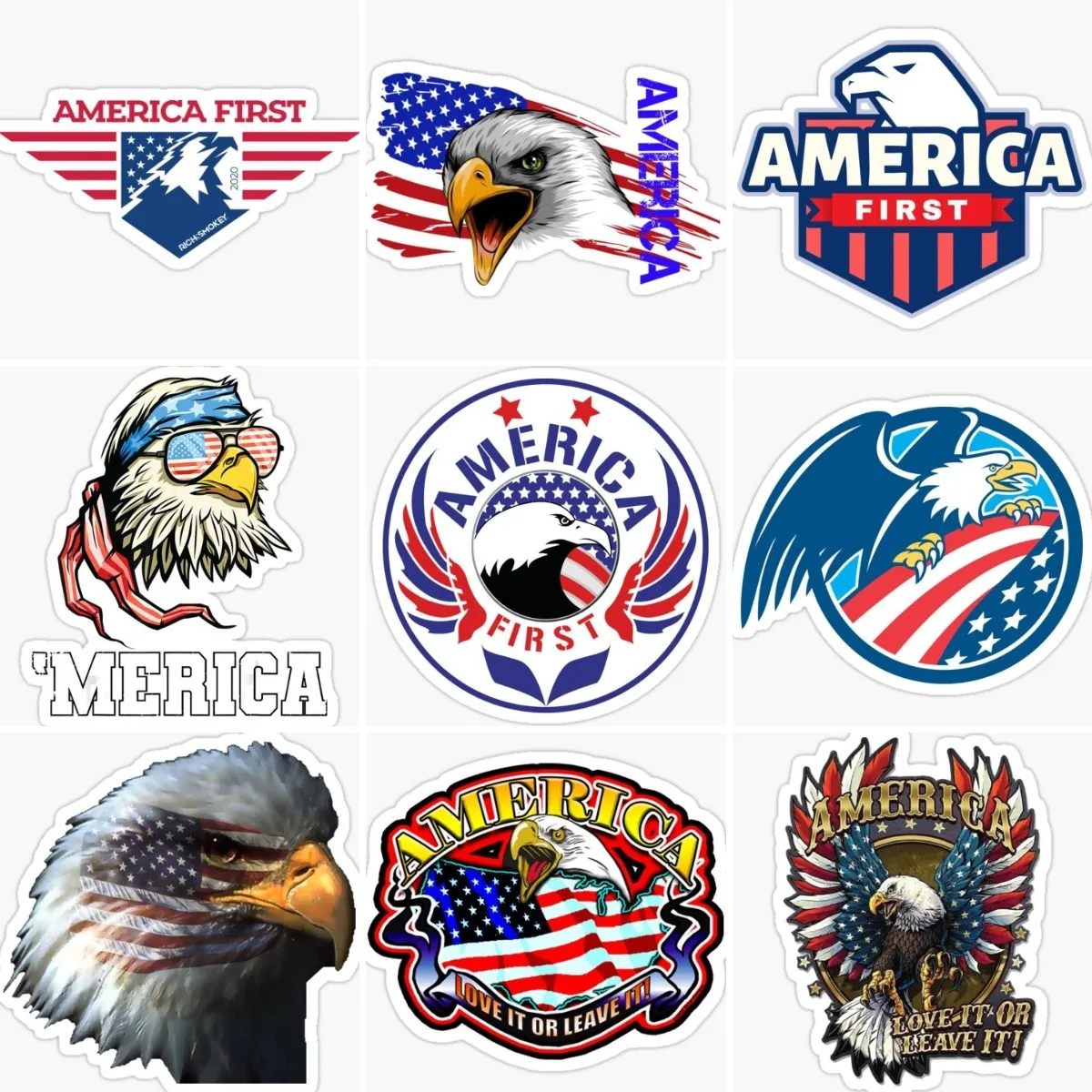 

United States of America USA Flag Eagle Stickers Motorcycle Laptop Car Truck Camper Helmet Wall Bicycle PVC Decal Assecories