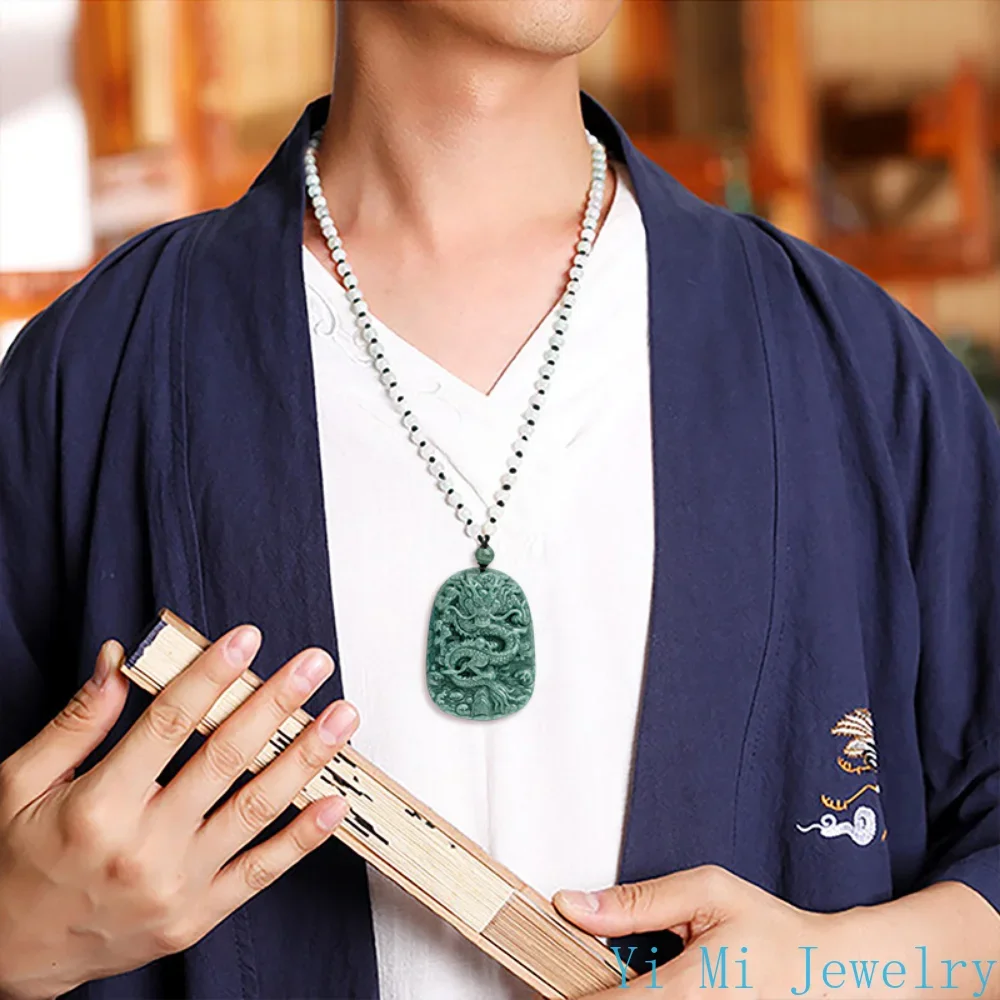 100% alami Kelas A liontin giok merek Naga kalung giok liontin Vintage pria dan wanita perhiasan gratis pengiriman item