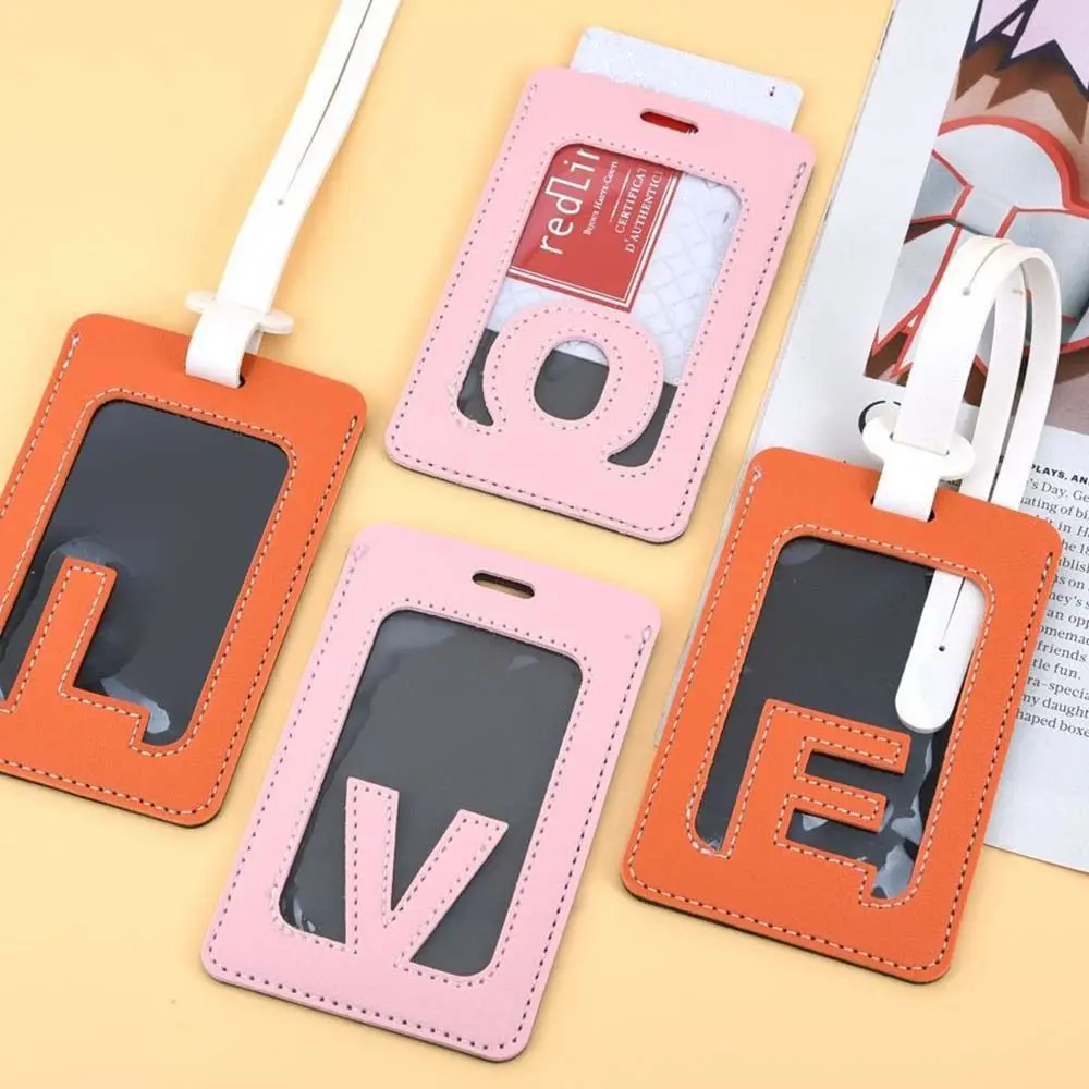 

Solid Color 26 Letter Name Luggage Tag Baggage Name Tags Information Card Airplane Suitcase Tag PU Travel Accessories