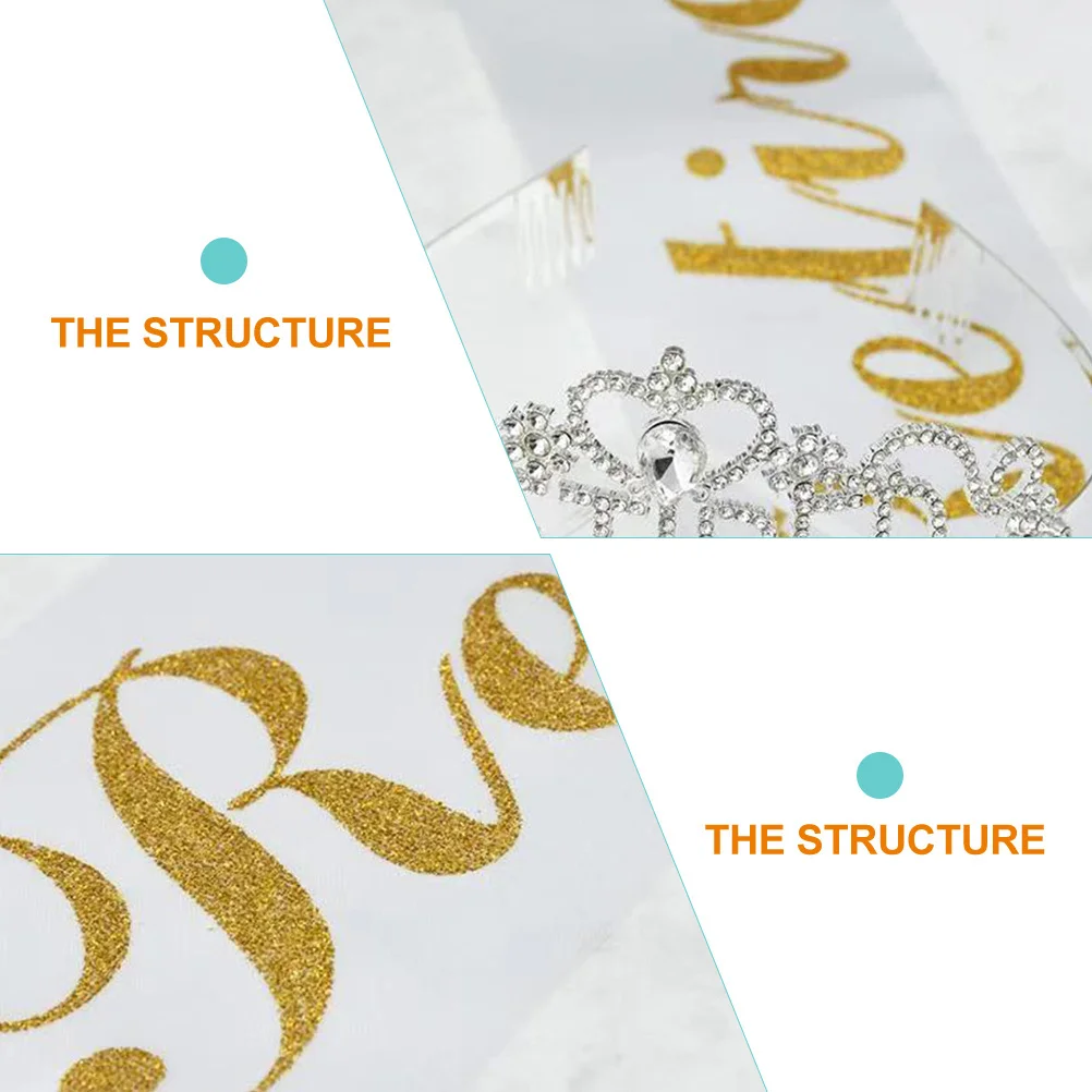 

1 set 1 Set Retired Party Hairband Crown Sash Rhinestone Decorations Retirement Costume Accessories For Women Lightweight