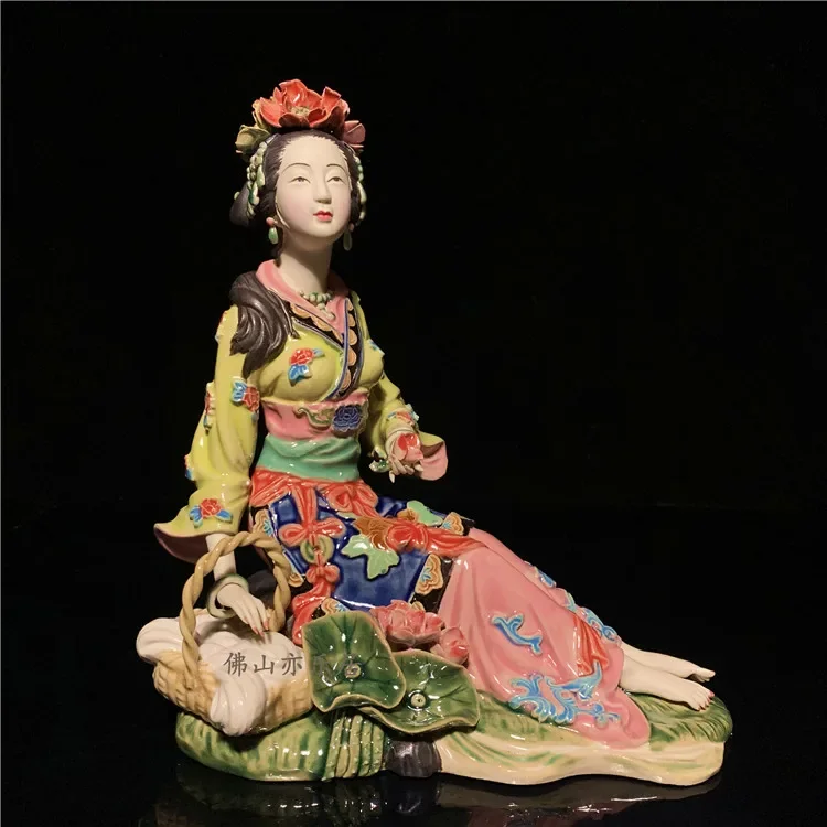 Ancient Classical Beautiful Women Statue Lady Art Sculptures Ceramic Craft Chinese Style Home Decorations Business Gift