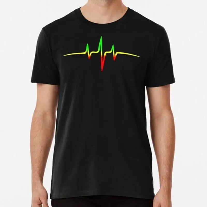 Music Pulse Reggae Heartbeat Rastafari Jah Jamaica Rasta  T shirt