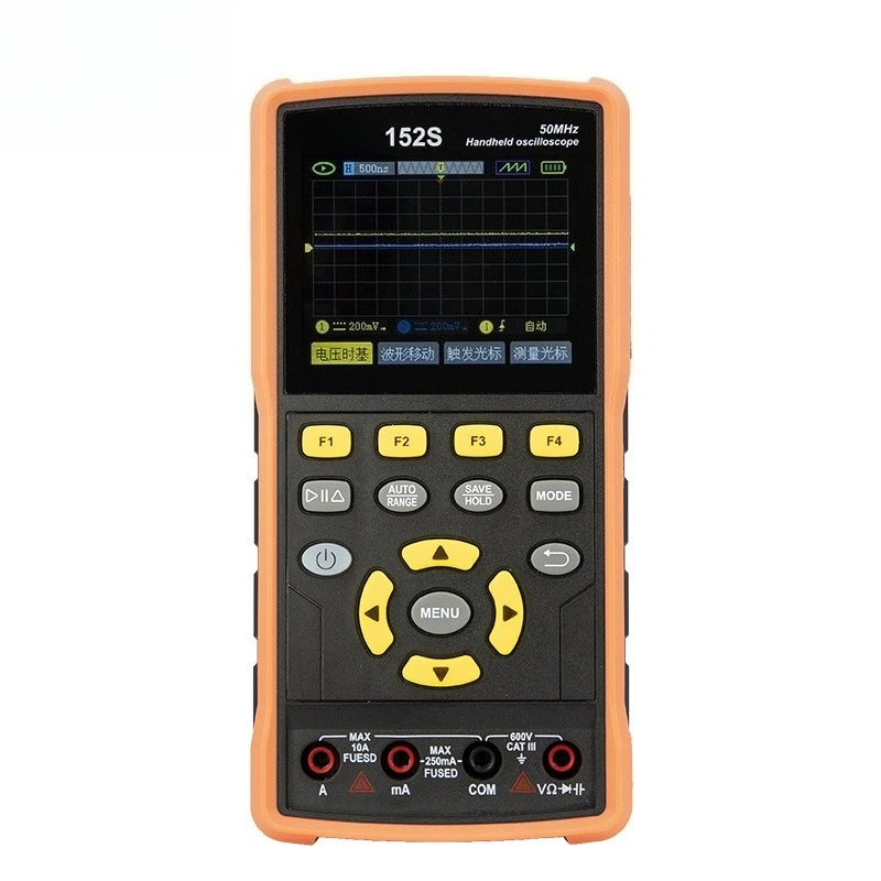 152S Portable Oscilloscope Multimeter, 2-Channel 200M Sampling Rate Dual-display Test Meter