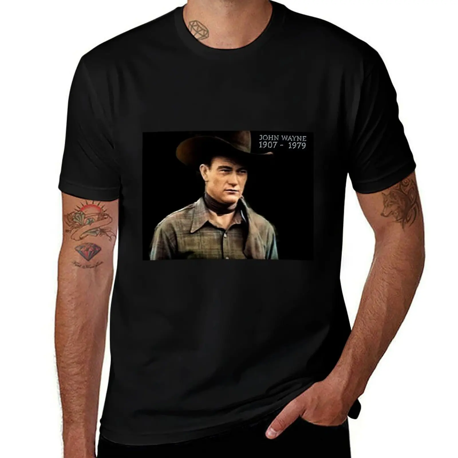 

John Wayne 2 T-Shirt funny shirt cotton luxury designer graphics Men's t-shirt