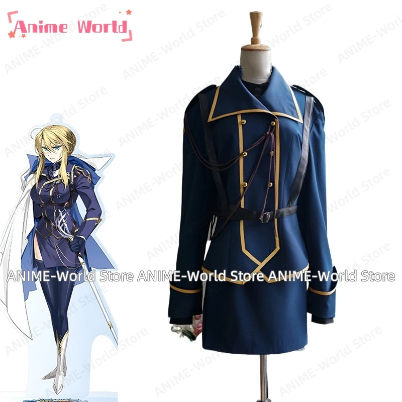 《Custom Size》Fate Grand Order Artoria Pendragon Lancer Heroic Spirit Formal Cosplay Costume Dress Halloween Party Outfit Wig