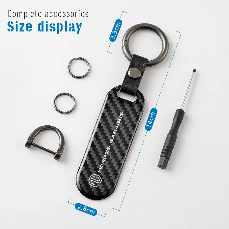 ألياف الكربون الملمس سيارة مفتاح سلسلة حلقة السيارات المفاتيح لموريس جراج MG MG3 MG5 MG6 MG7 GT GS هيكتور HS ZS ZX EZS EHS MG3SW #2