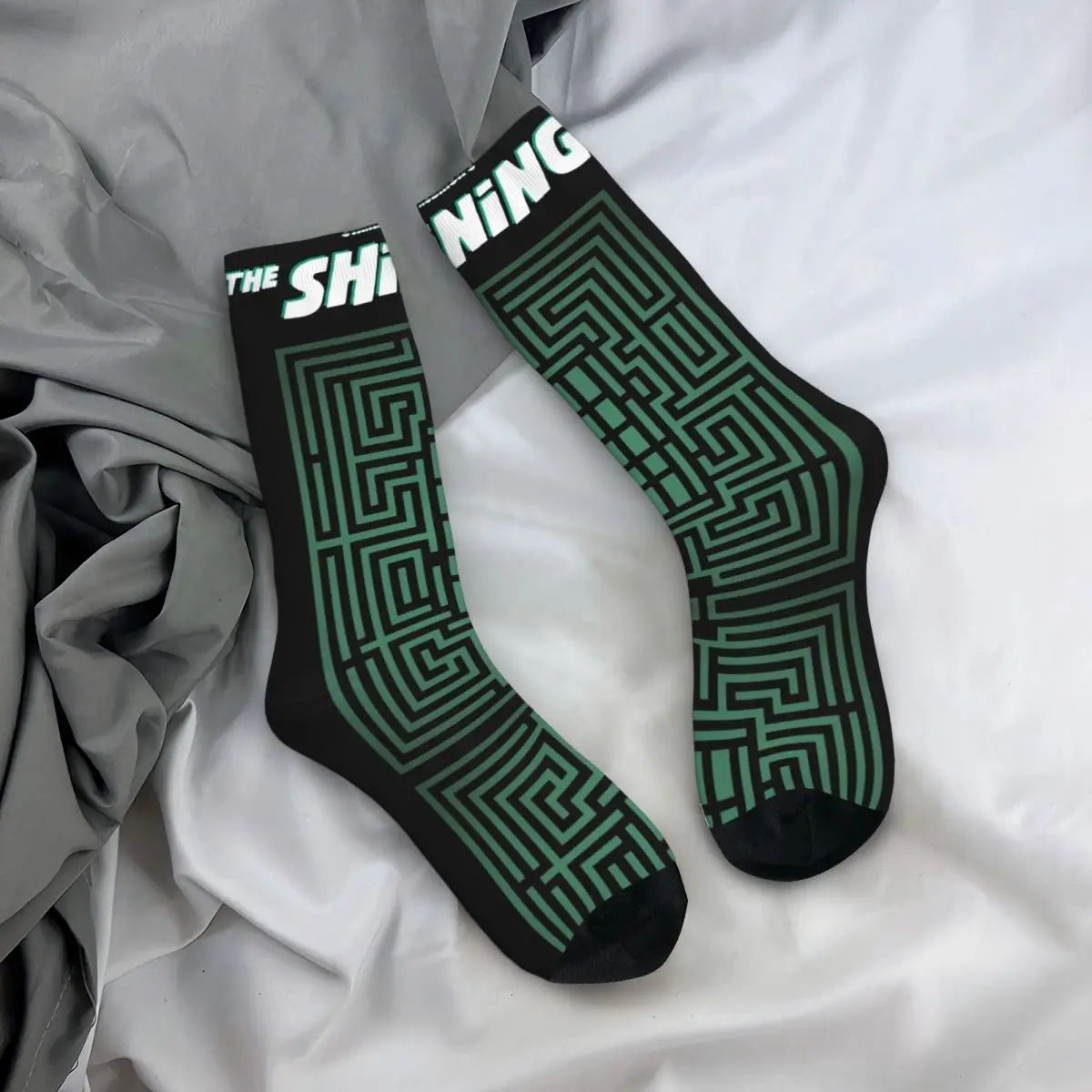 Stanley Kubrick The Shining Horror Movie Socks Casual Overlook Hotel Creepy Slasher Socks Novelty Middle Tube Socks Gifts