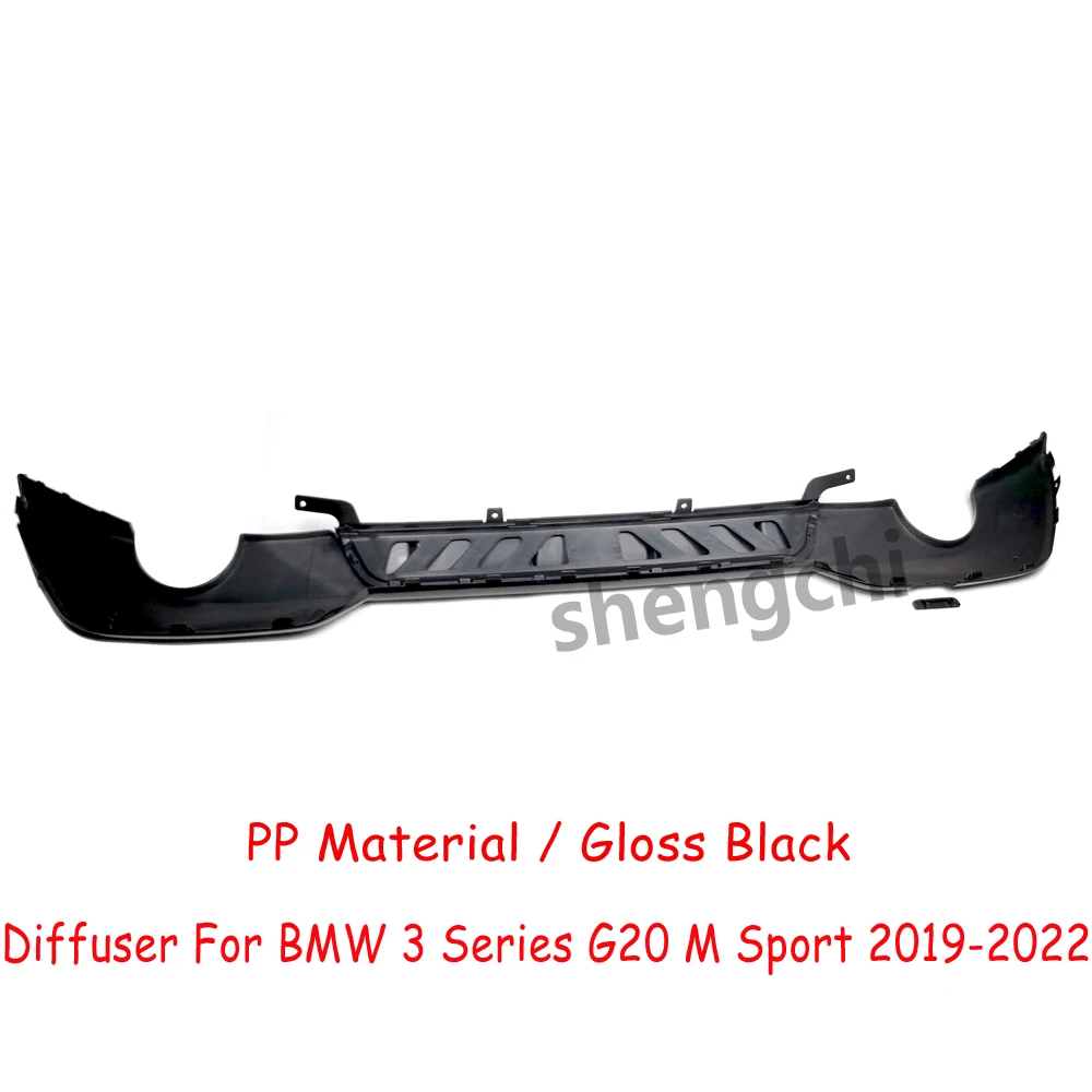 G20 Pre-Lci Rear Bumper Diffuser For BMW 3 Series G20 320i 330i M Sport Competition Style PP Material Rear Bumper lip 2019-2022