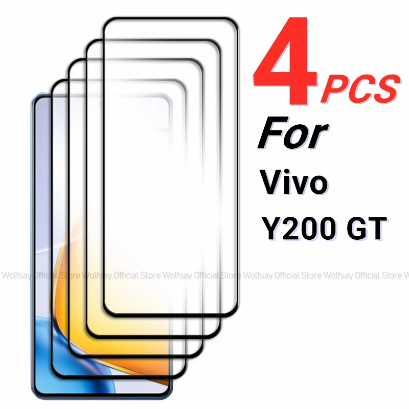 2/4PCS Tempered Glass For Vivo Y200 GT Screen Protector For Vivo Y200 GT Full Glue Protector Screen Phone Film For Vivo Y200 GT