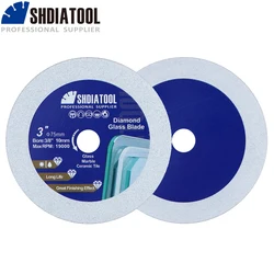 SHDIATOOL 3inch Diamond Saw Blade Cutting Disc Dia75mm Cut Glass Jade Crystal Marble Quartz Hand Tool Mini Grinding Plate