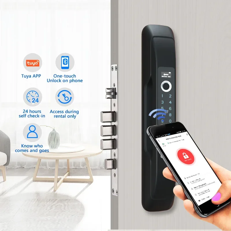 Orbita Full Automatic Luxury Intelligent Apartment Home Tuya Wifi Smart Key Digital Biometric Electric Fingerprint Door Locks