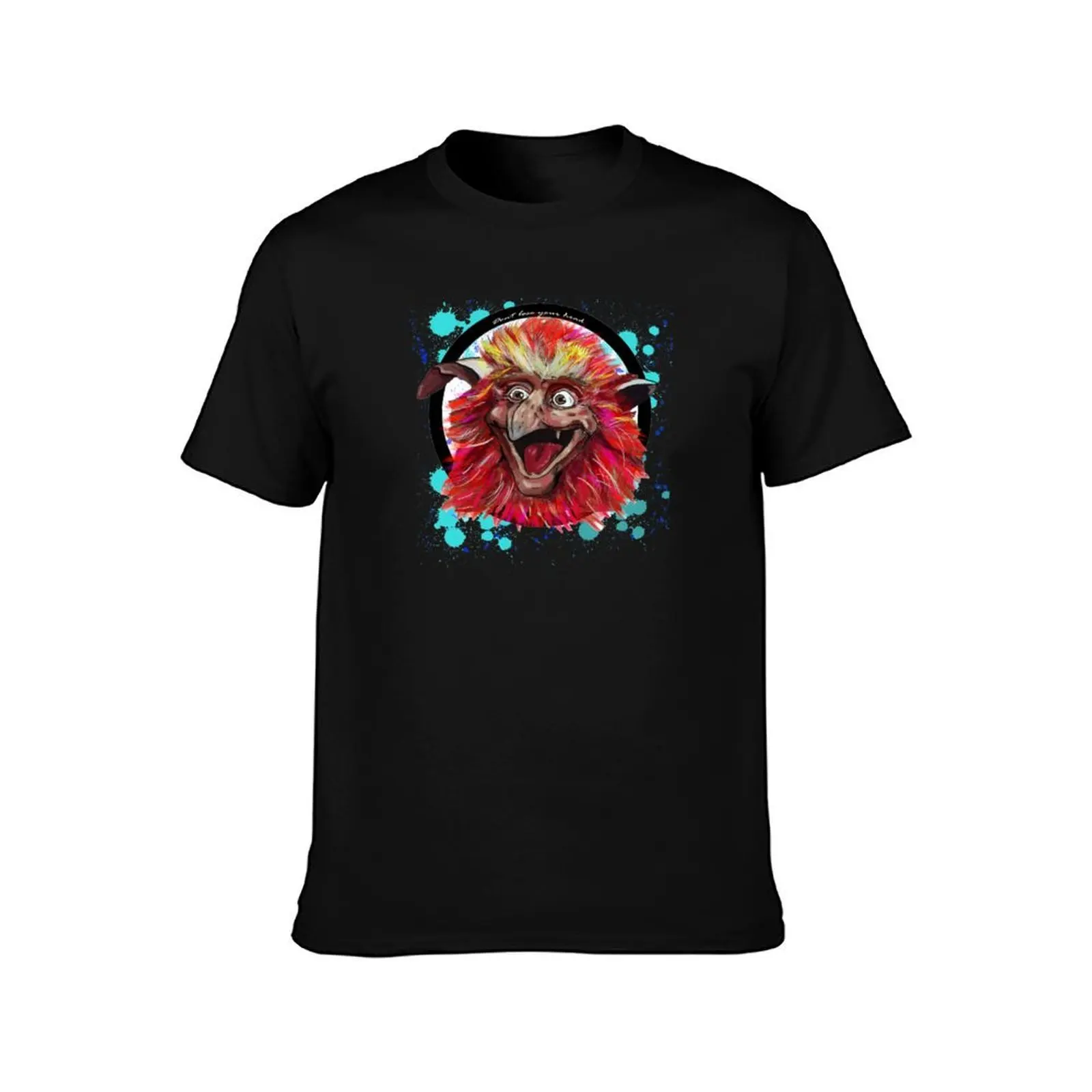 Labyrinths Fiery T-Shirt, Summer Casual Cotton Tee, Oversized Streetwear Tops, Vintage Graphic Print, Loose Fit Short Sleeve