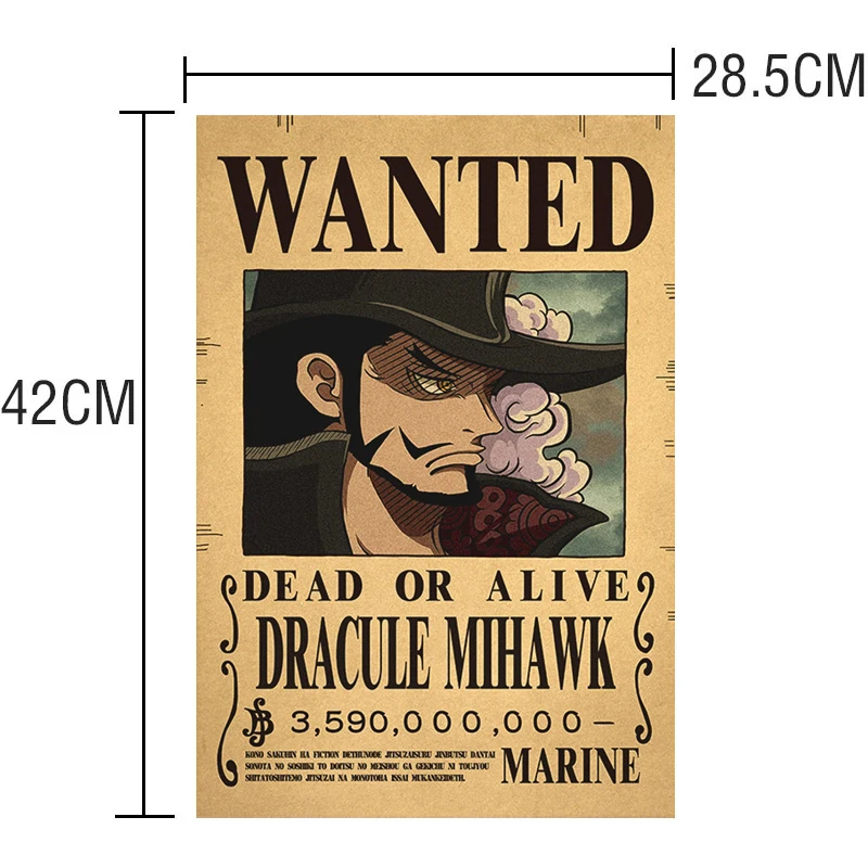 One Piece Luffy Gear 5 Sun God Nika Zoro Buggy Bounty Wanted Posters Four Emperor Figure Vintage Wall Decoration Poster