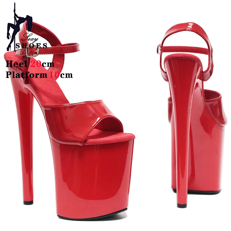 Big Shoe Size 41 42 43 Sandals Women Platform Shoes Sexy Pole Dance Shoes 20CM High Heels Open Toe Nightclub Shoes Red Pumps