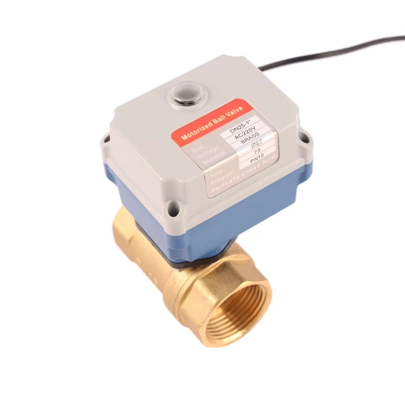 12V 24V DC Mini 2 Way Brass Smart Electric Water Control Flow True Union Rotary Actuator Ball Valve