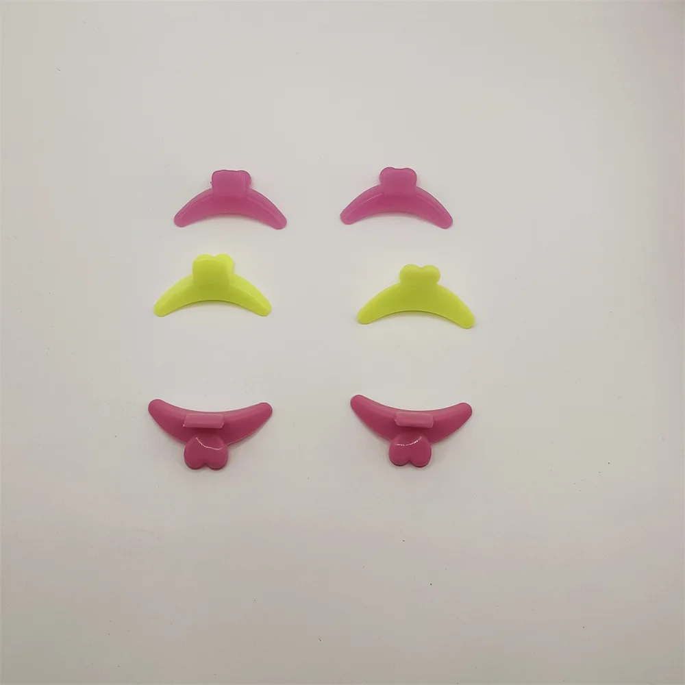 5 Pair Soft Eyelash Curling Silicone Pads in Pink Rose Red And Yellow Eyelash Adhesive Strips Eyelash Correction Pads
