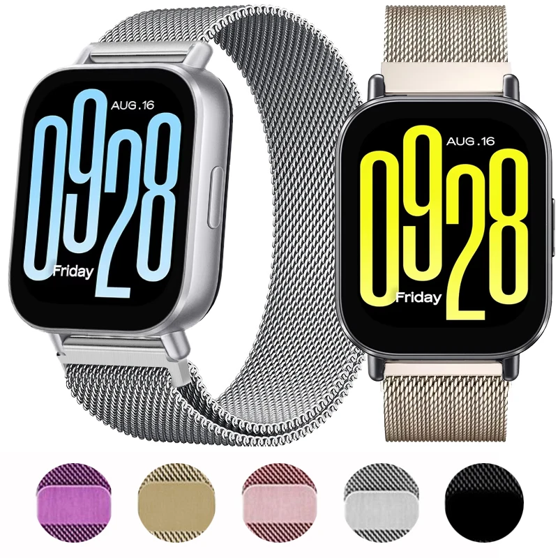 Milanese Magnetic Buckle Band For Redmi Watch 5 Active/5 Lite Stainless Steel Strap For Redmi Watch 3 Active/3 Lite Wrist Belt