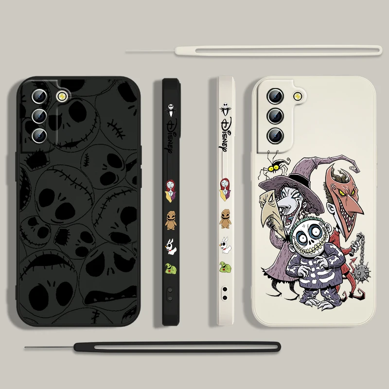 The Nightmare Before Christmas Phone Case For Samsung Galaxy S24 S23 S22 S21 S20 Pro FE Plus Ultra Liquid Left Rope Cover