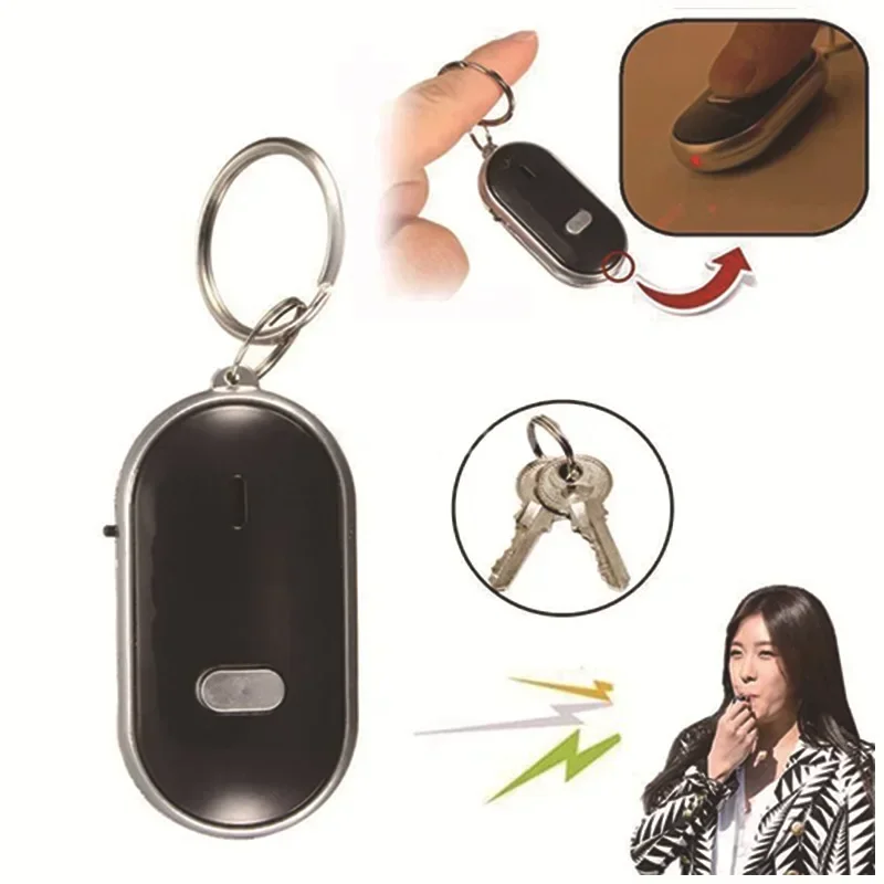 

Новый светодиодный беспроводной брелок со свистком, мигающий звуковой сигнал, сигнализация, анти-потерянный искатель ключей, локатор и брелок для ключей