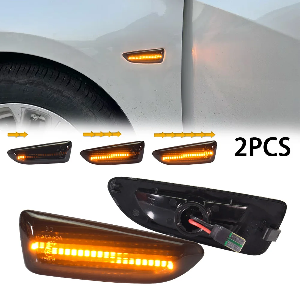 2PCS For LED Dynamic Side Marker Turn Signal Light Sequential Blinker for Chevrolet Sail Covoz Volando 2015-2019 Car Side Lights