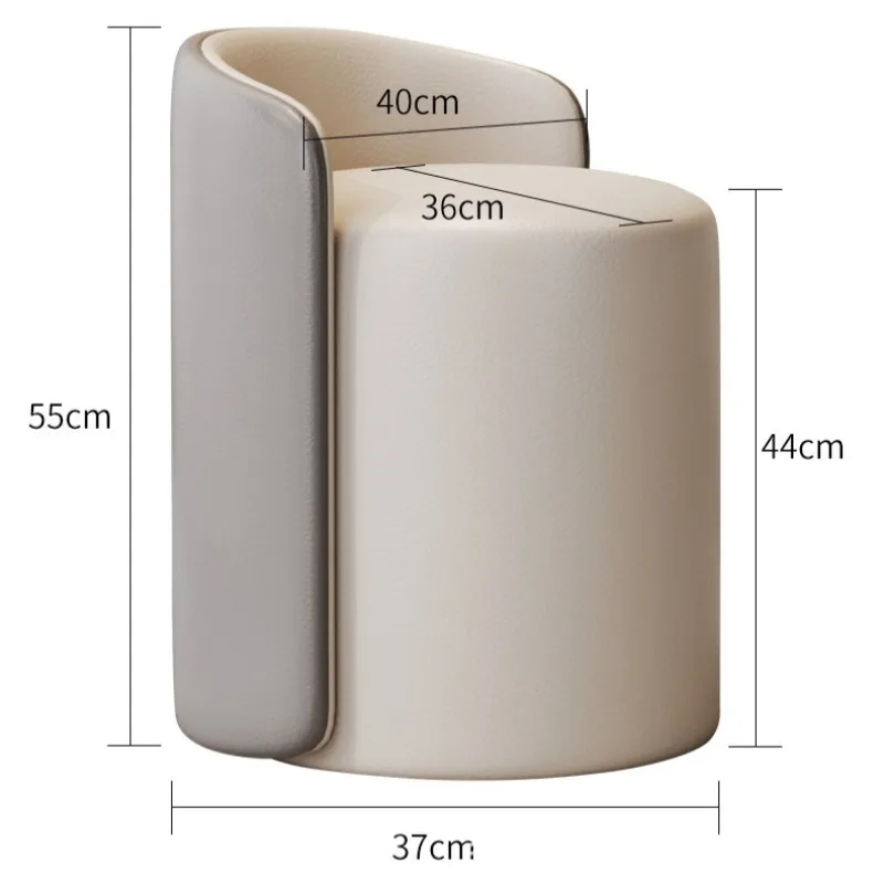 Backrest Vanity Stool Comfortable Minimalist Rotating Dresser Chair Girls Elegant Bedroom Chair Stylish Luxury Upholstered Stool view 6