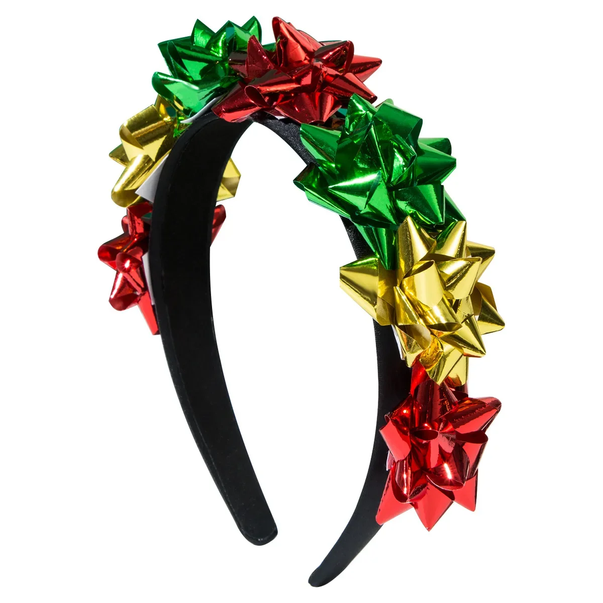 クリスマスヘアバンド10個入り。女性や女の子向けの緑色のクリスマスヘアアクセサリー。ハロウィン、クリスマス、新年、ホリデーパーティーに最適。