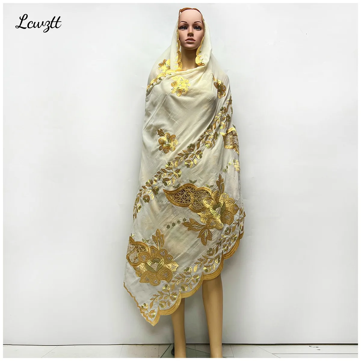 2024 New Hot Sale African Women 100% Cotton Hollow Out Devise Scarf Muslim Women Hijab Scarfs Big Size Cotton Scarf for Shawls