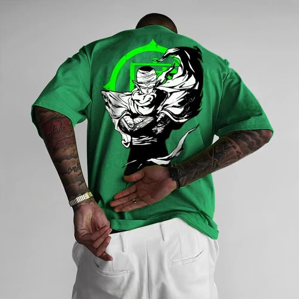 Dragon Ball Summer Men's T-Shirt Japanese Animation Piccolo Autumn Brand Luxury Boy Children's Parent-Child Trend Short Sleeve