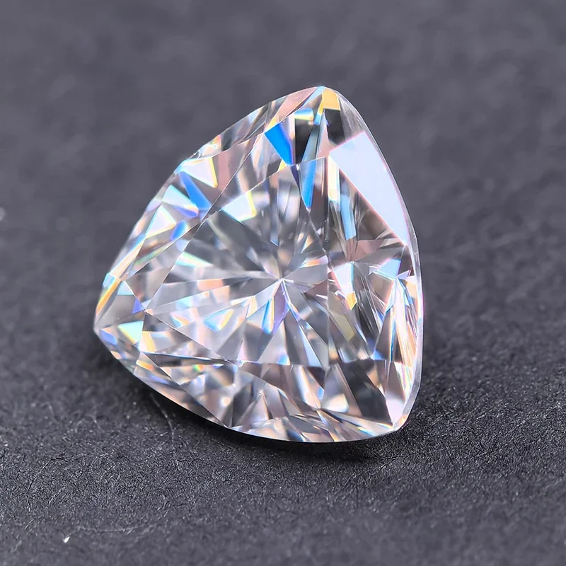 Moissanite Stone White Color Special Cut Circular Triangle Shape Charm Beads For DIY Jewelry Making Selectable GRA Certificate