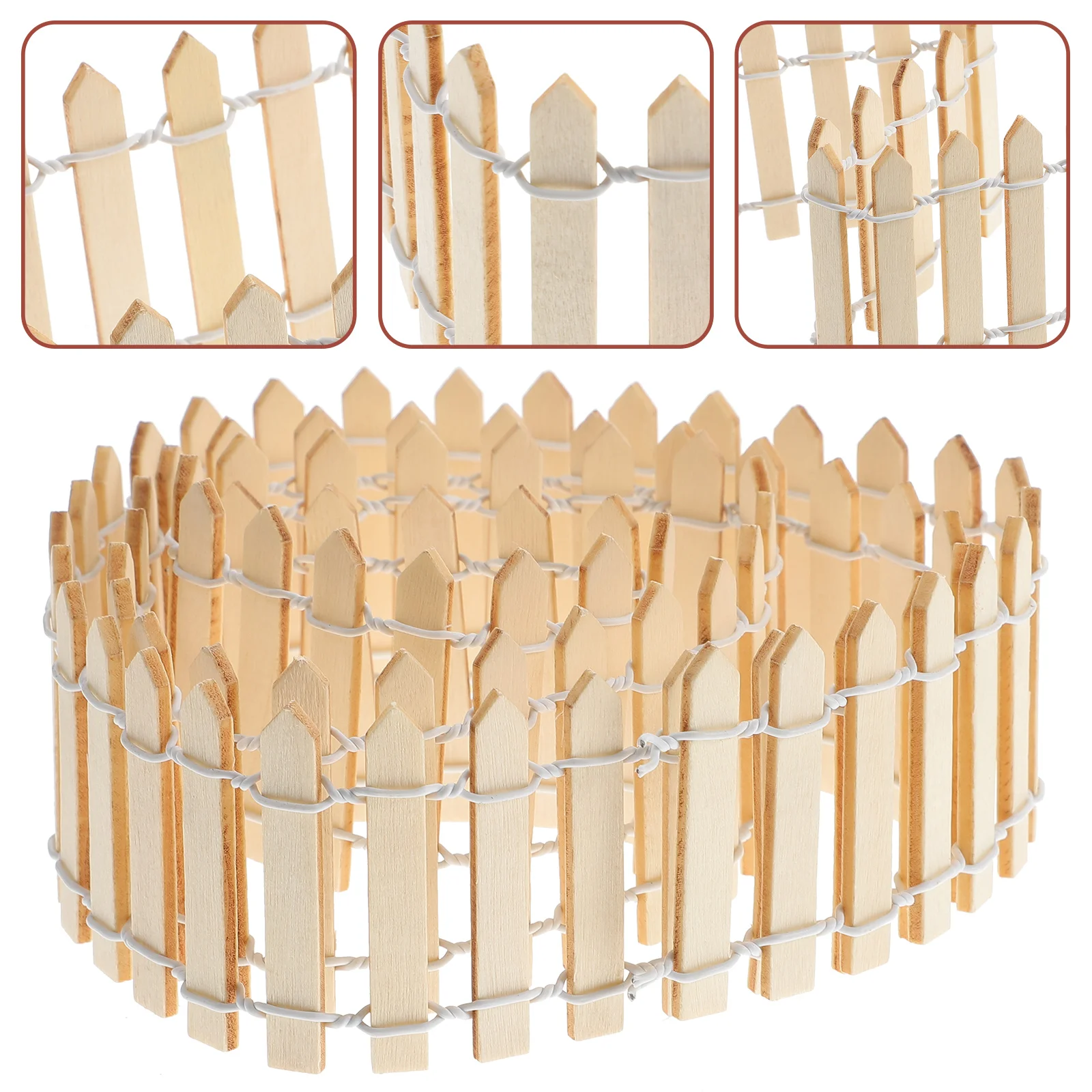 100 سنتيمتر X 5 سنتيمتر سياج خشبي صغير لحديقة فناء فندق حاجز الزخرفية بسيطة أنيقة شجرة عيد الميلاد المبارزة #5