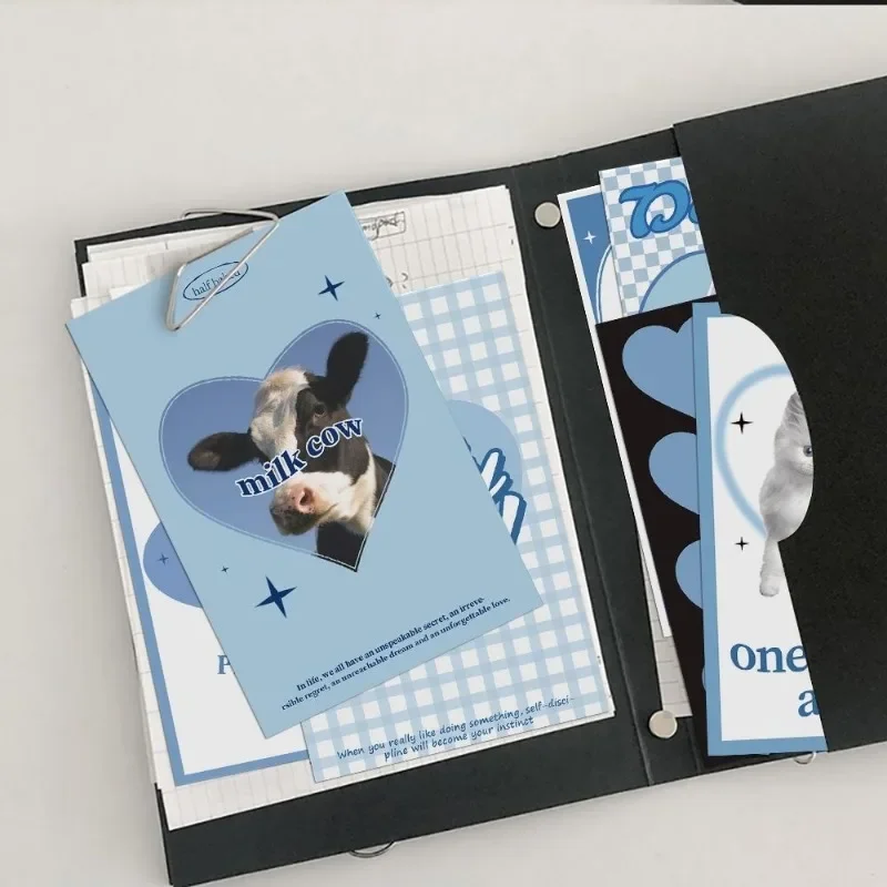 10 Sheets Blue Series Greeting Cards Postcards Female Room Wall Stickers Desktop Decorations DIY Decoration Blessing Cards